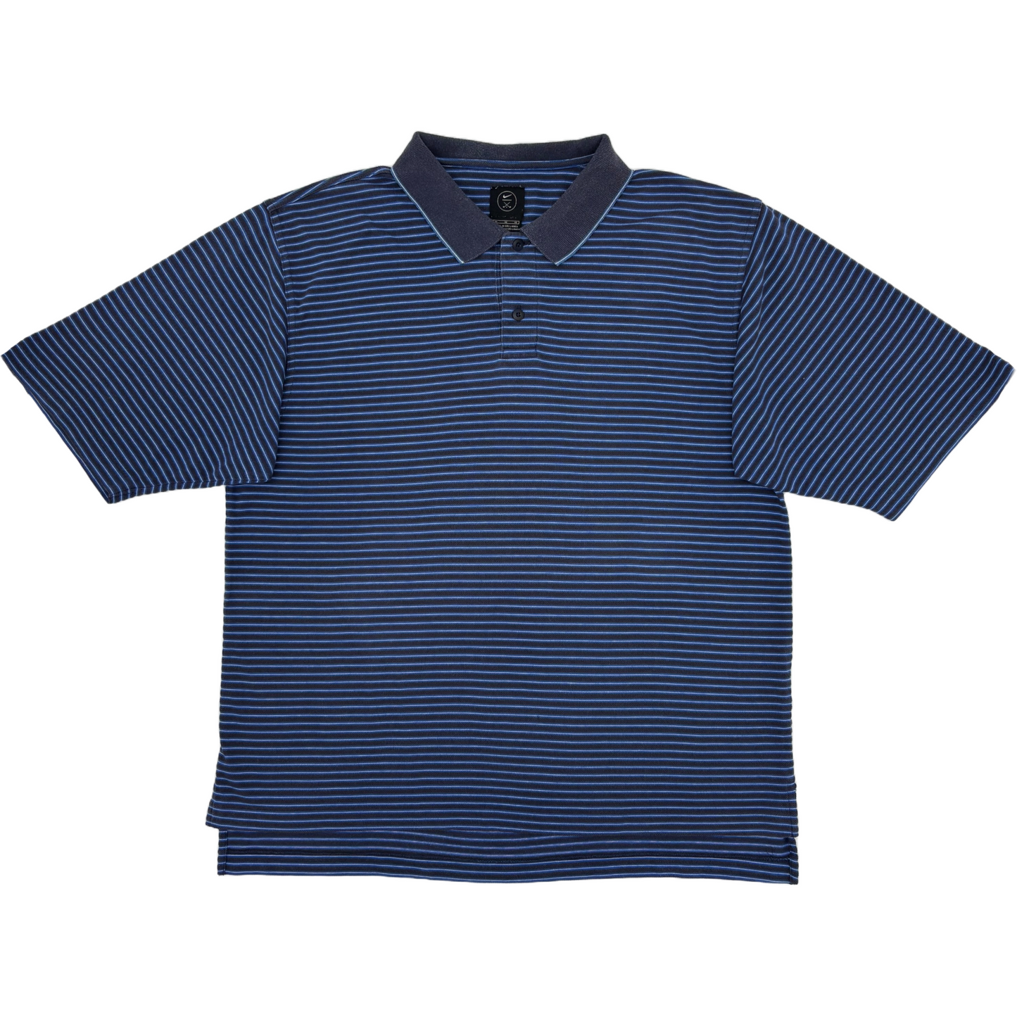 Nike Blue/Black Striped Polo-Shirt (M)