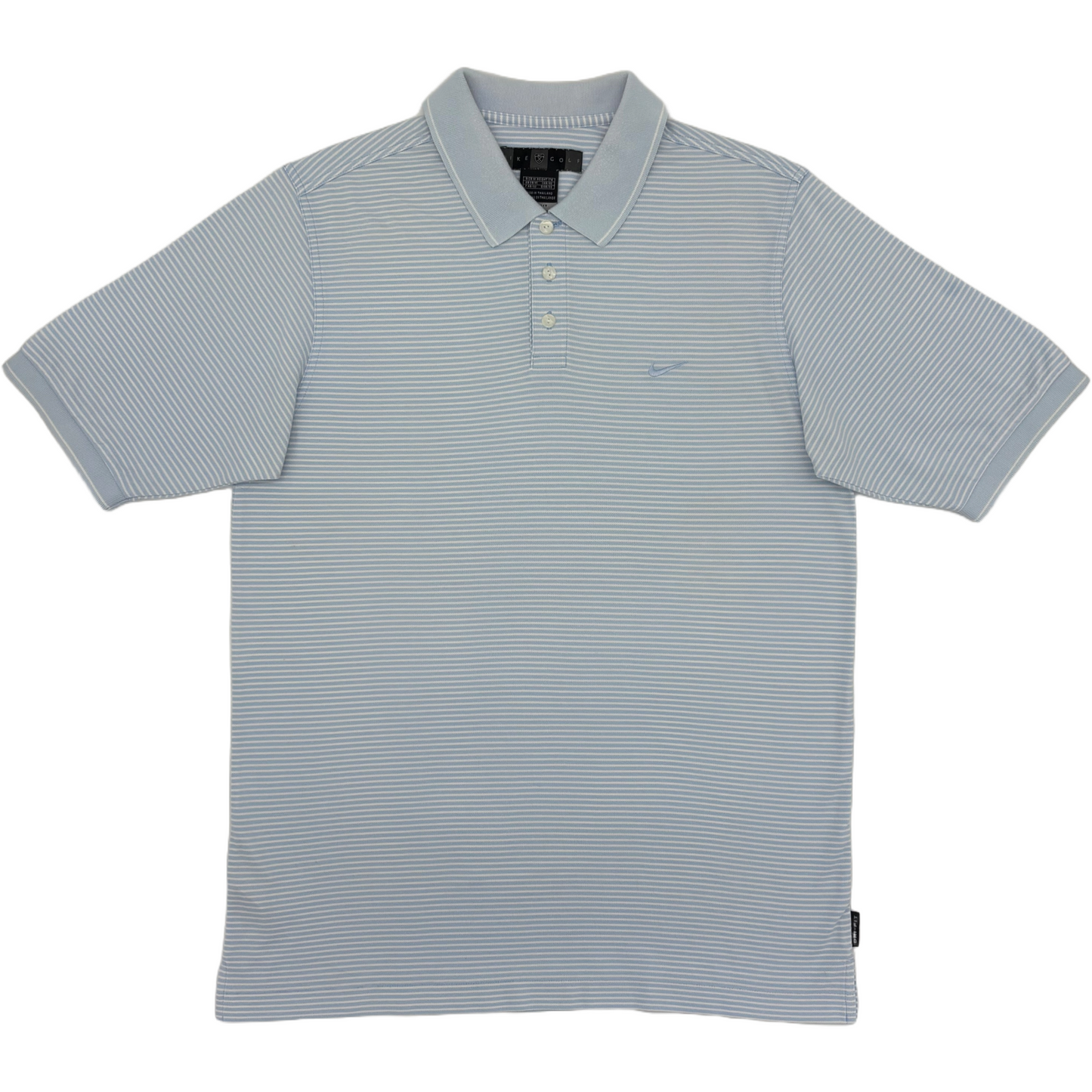Nike Golf Light Blue/White Striped Polo-Shirt (M)