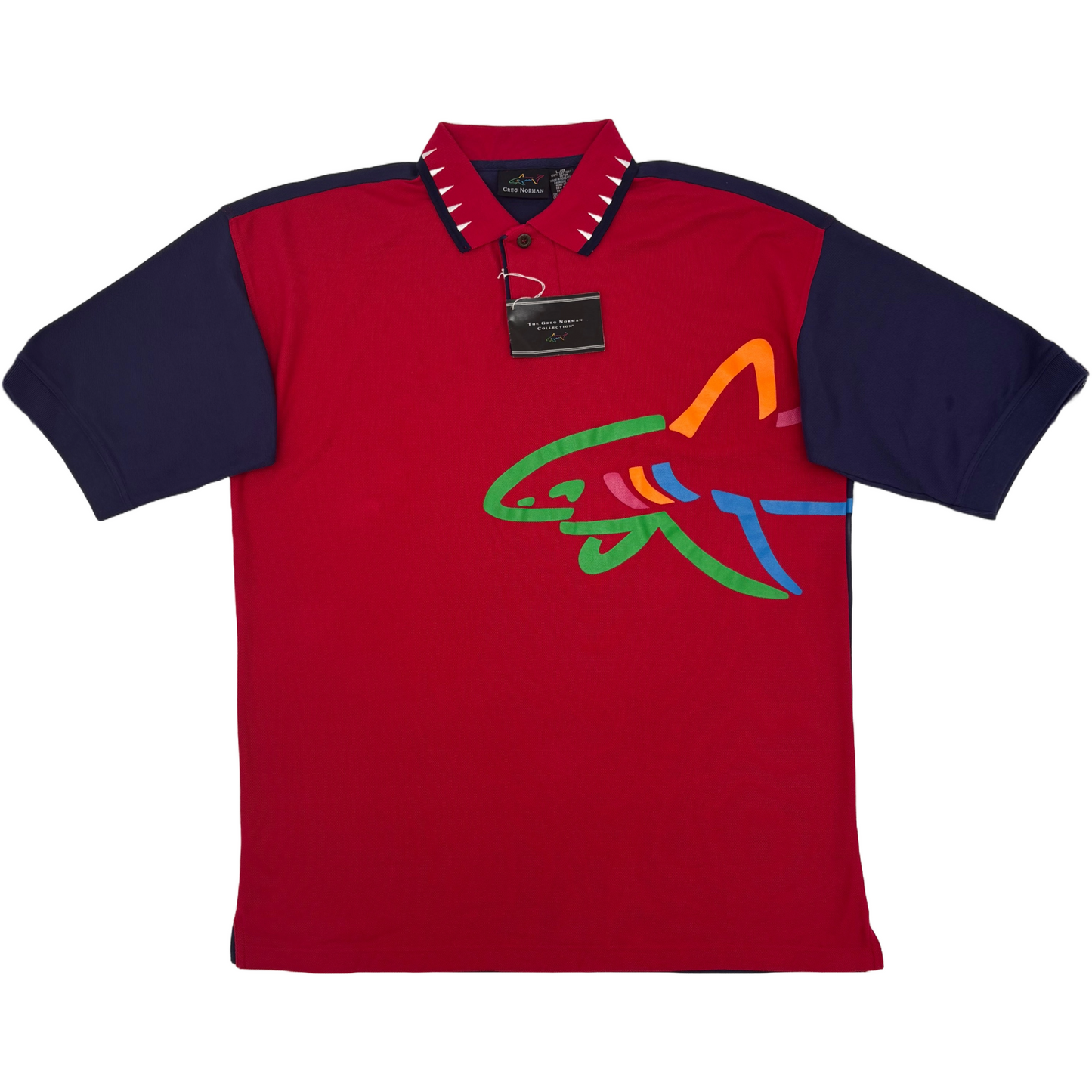 Greg Norman Red Shark Graphic Polo-Shirt with Tags (L)