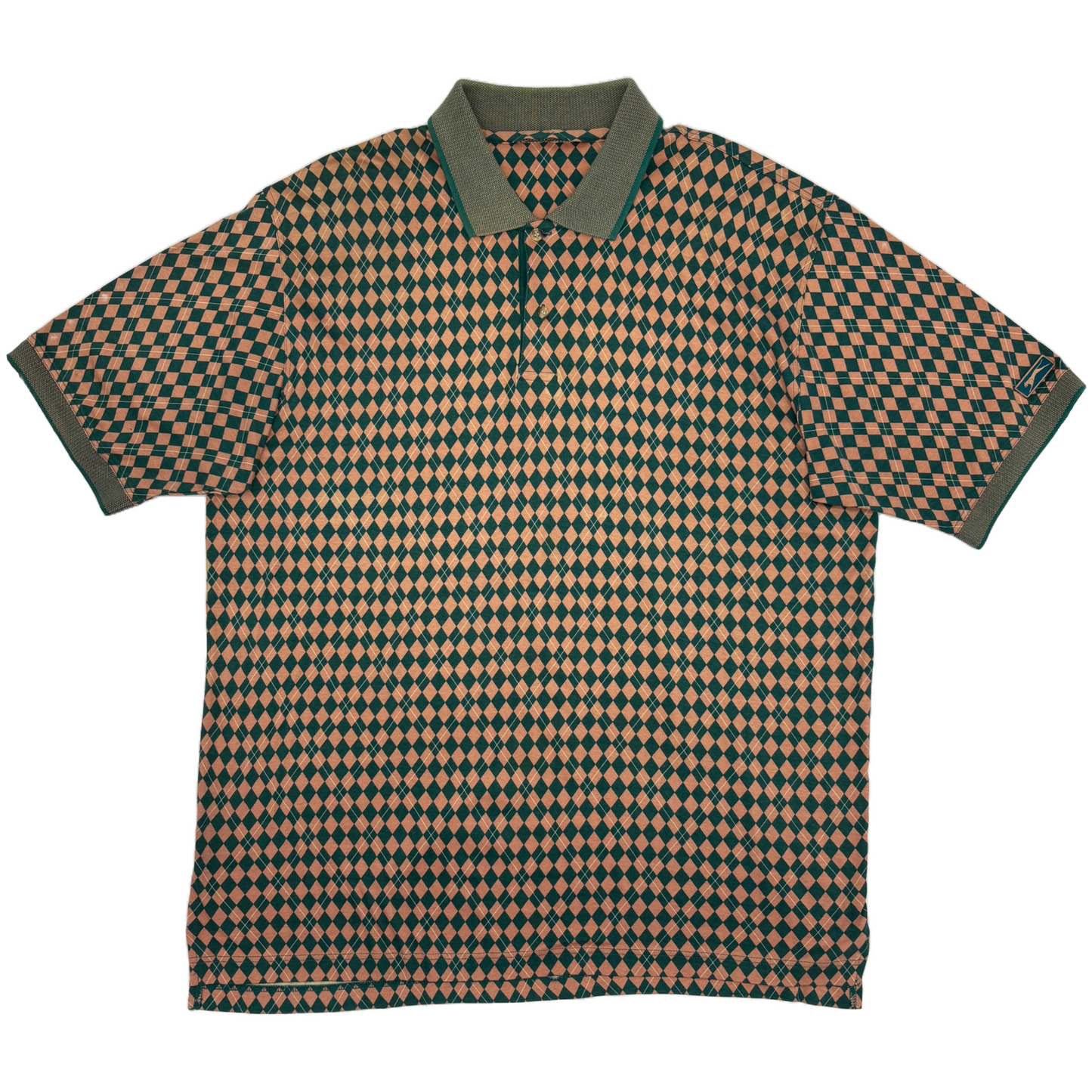 Slazenger Green/Orange Abstract Polo-Shirt (L)
