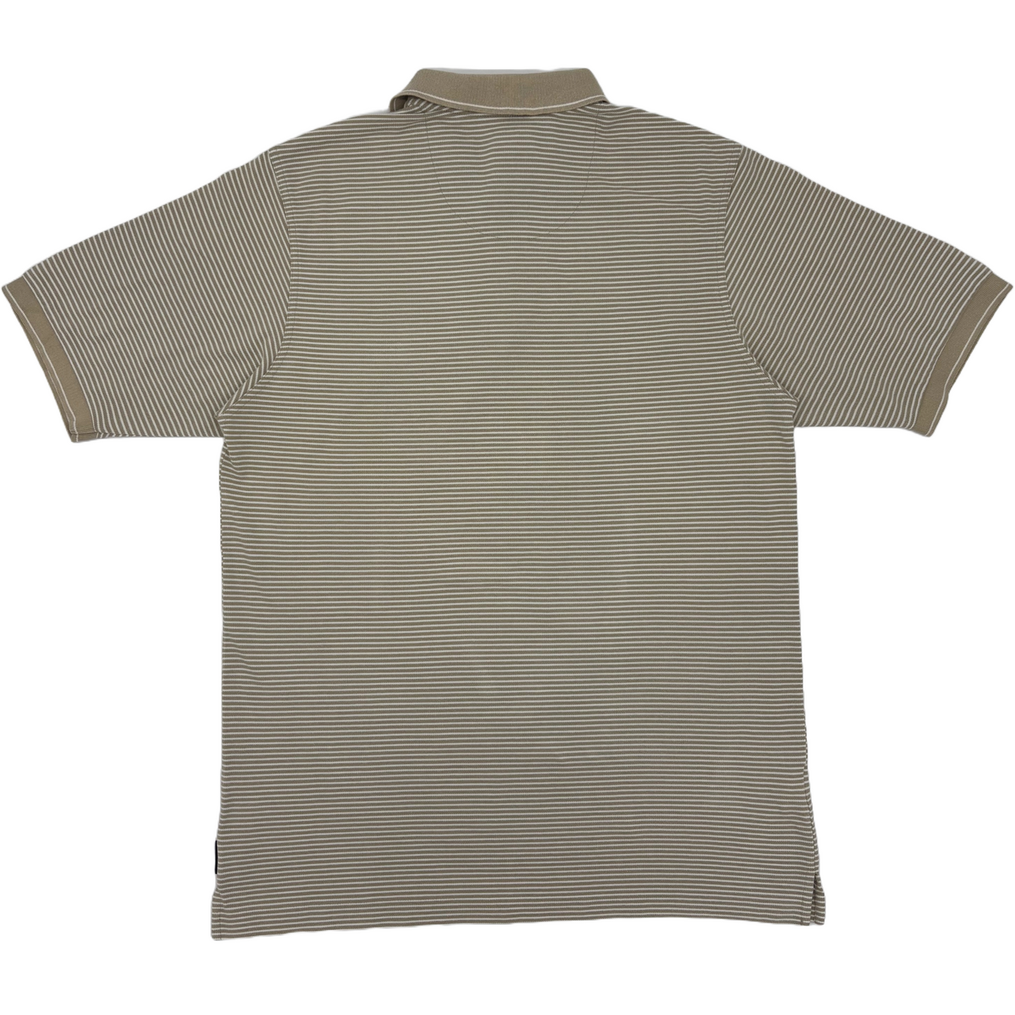 Nike Beige/White Striped Polo-Shirt (M)