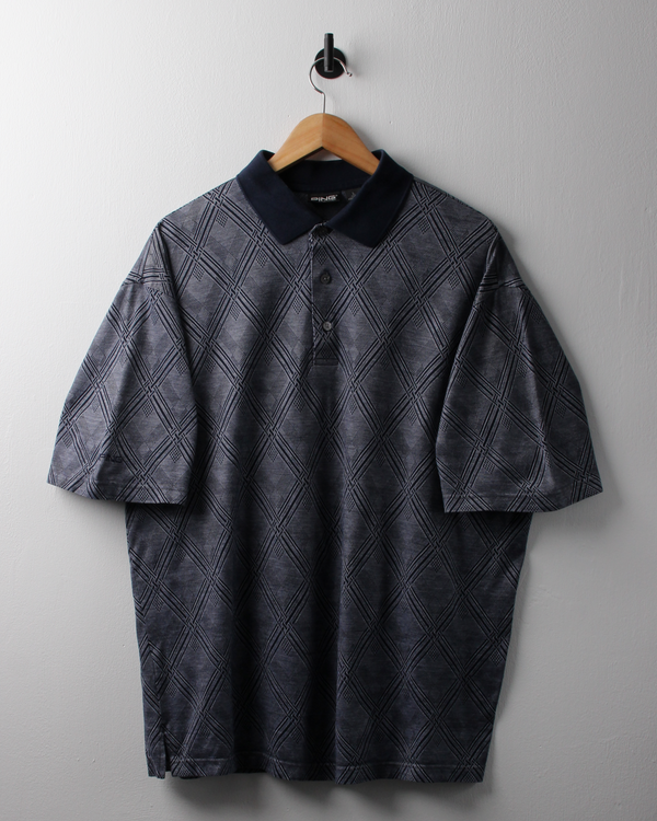 90s Ping Abstract Pattern Navy Polo (L)
