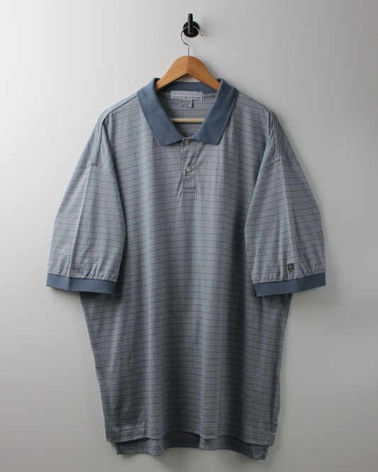 00s Nike Tiger Woods Shield Logo Blue Geometric Polo (XXL)