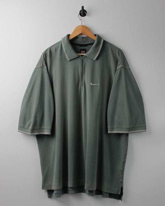 90s Nike Tiger Woods Yin Yang Green Zipped Polo (XL)