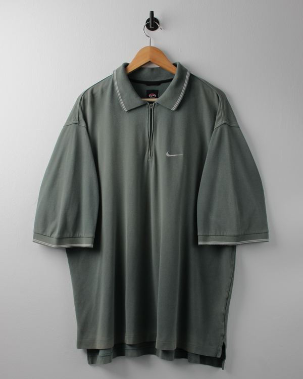 90s Nike Tiger Woods Yin Yang Green Zipped Polo (XL)