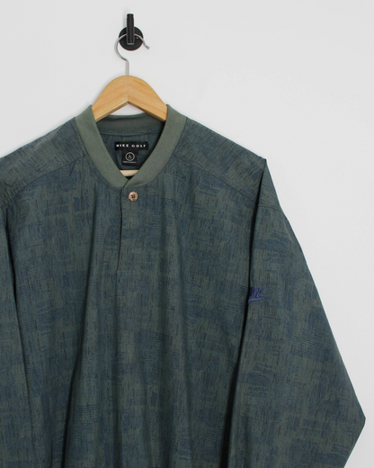 90s Nike Green Abstract Buttoned Windbreaker (L)