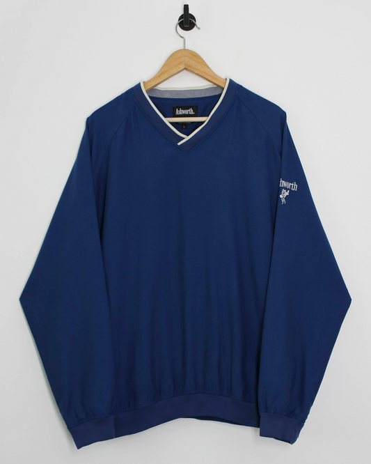 90s Ashworth Blue V-Neck Windbreaker (L)