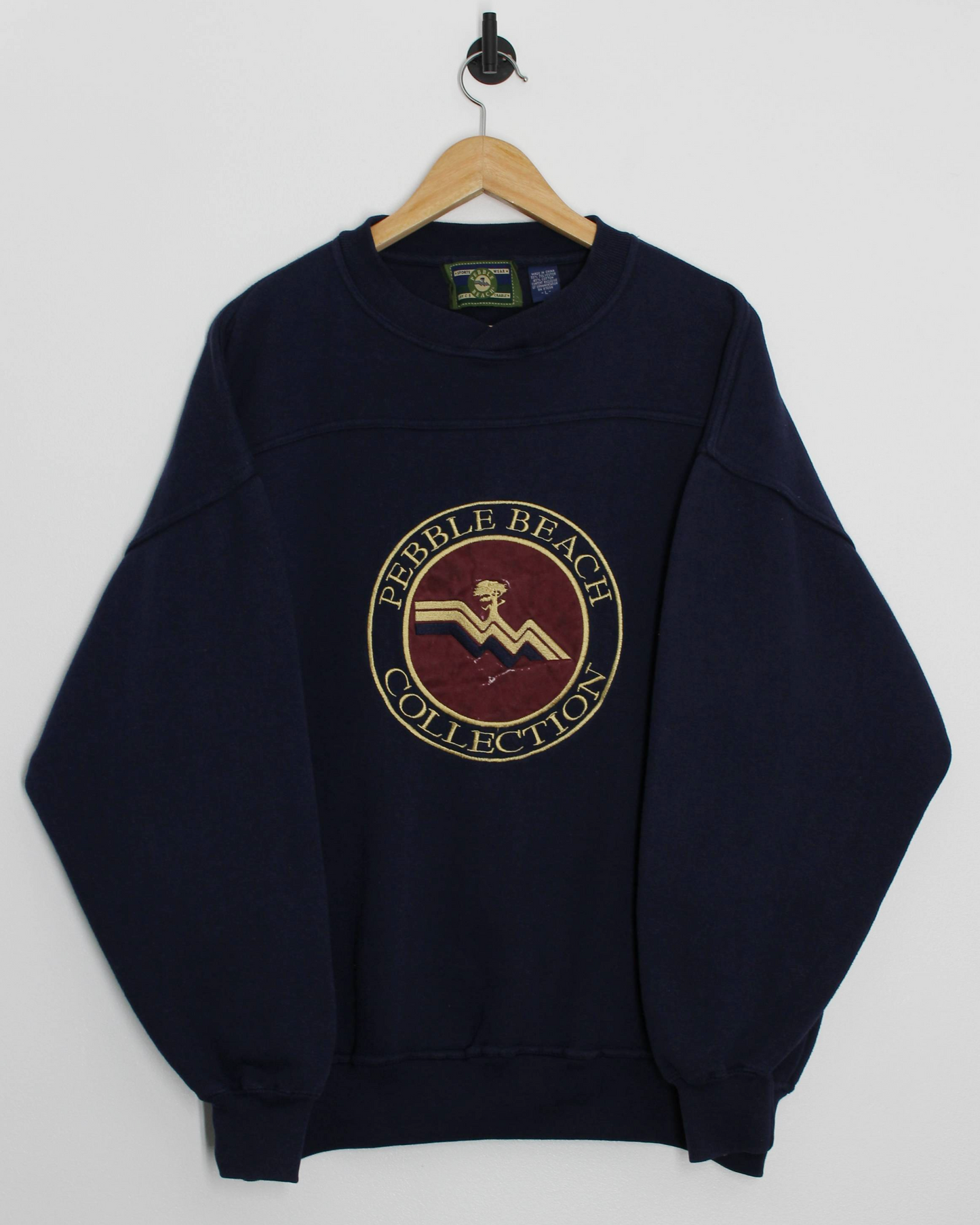 90s Pebble Beach Navy Graphic Sweatshirt (L)