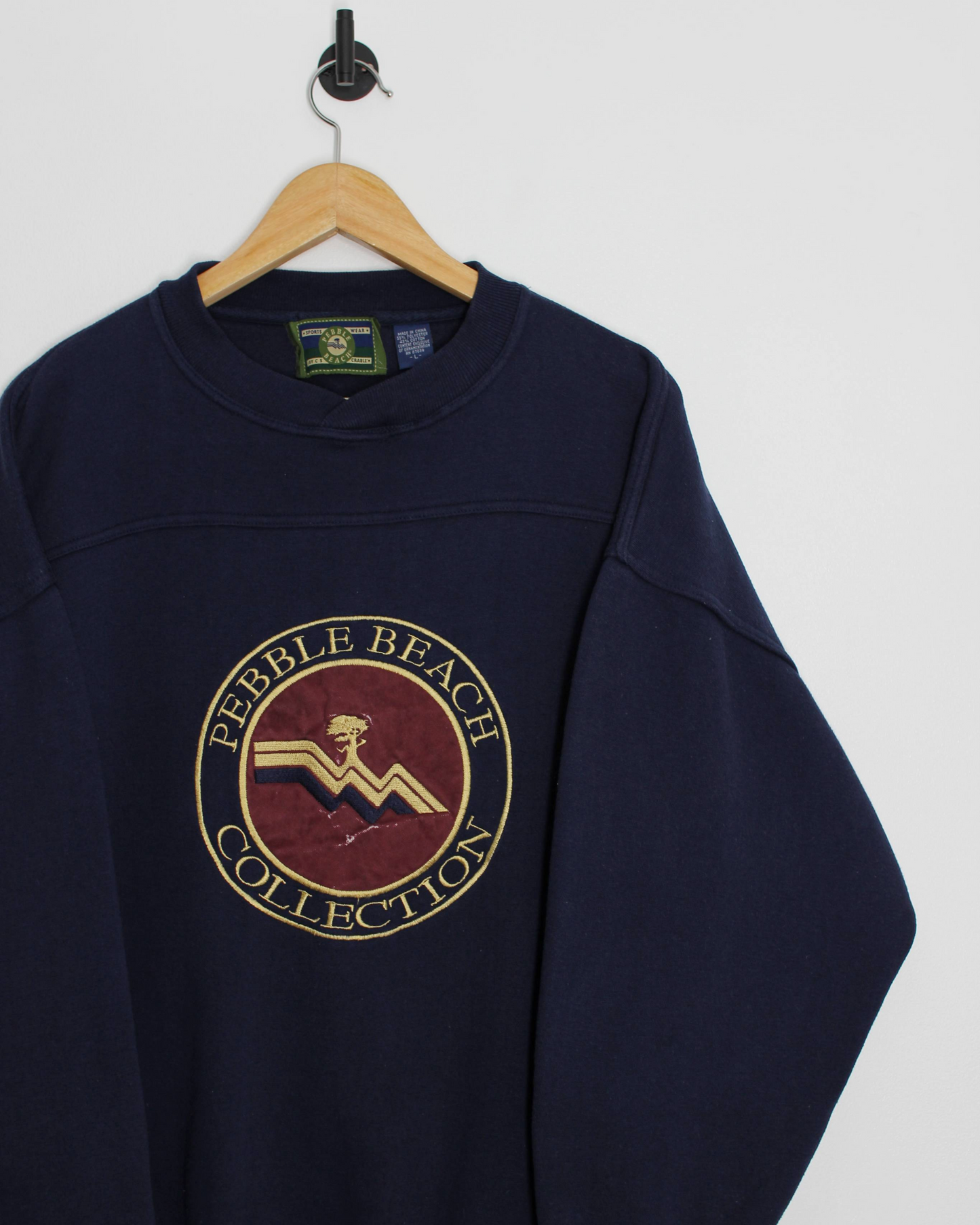 90s Pebble Beach Navy Graphic Sweatshirt (L)
