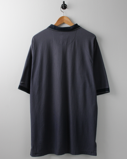 90s Nike Mickey Mouse Blue Pinstripe Polo (XL)