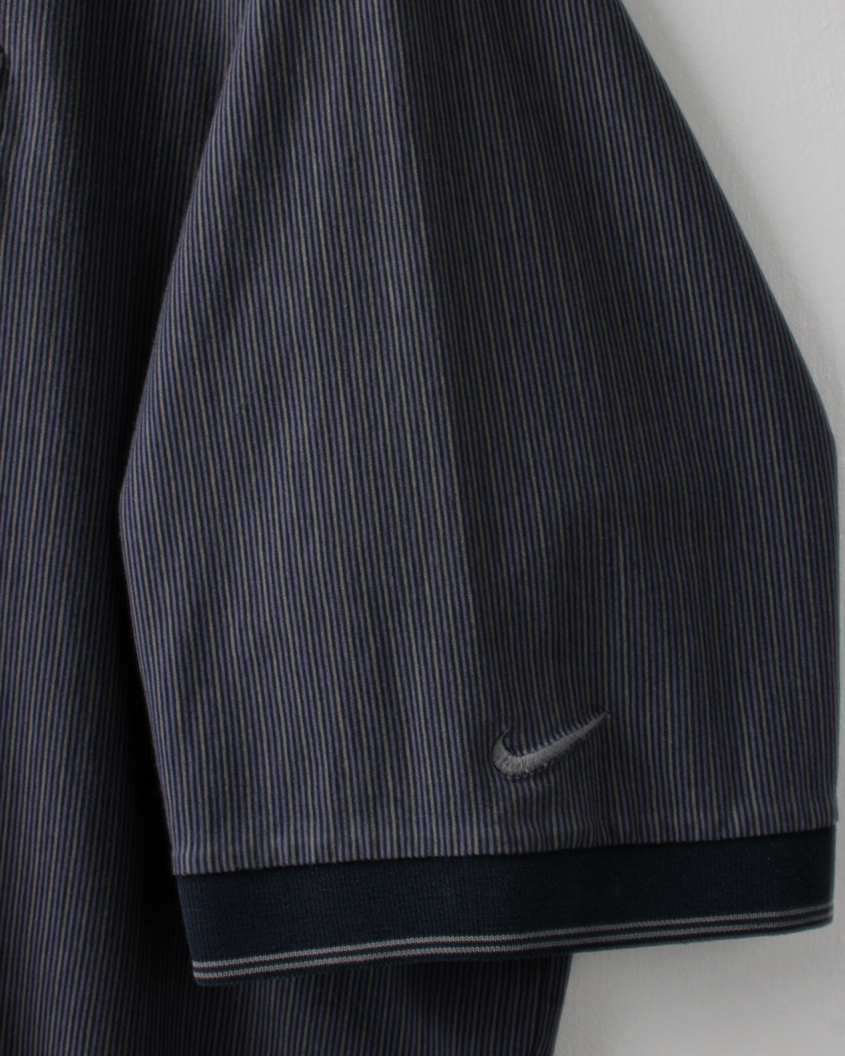 90s Nike Mickey Mouse Blue Pinstripe Polo (XL)