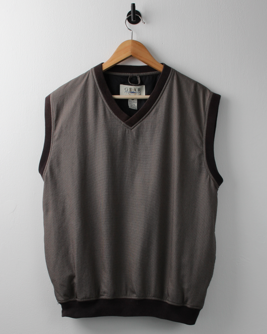 90s Gear For Sports Brown Micro Pattern Golf Vest (M)