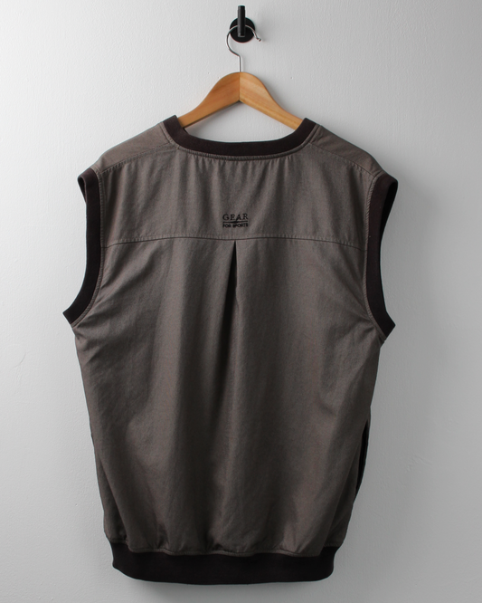90s Gear For Sports Brown Micro Pattern Golf Vest (M)