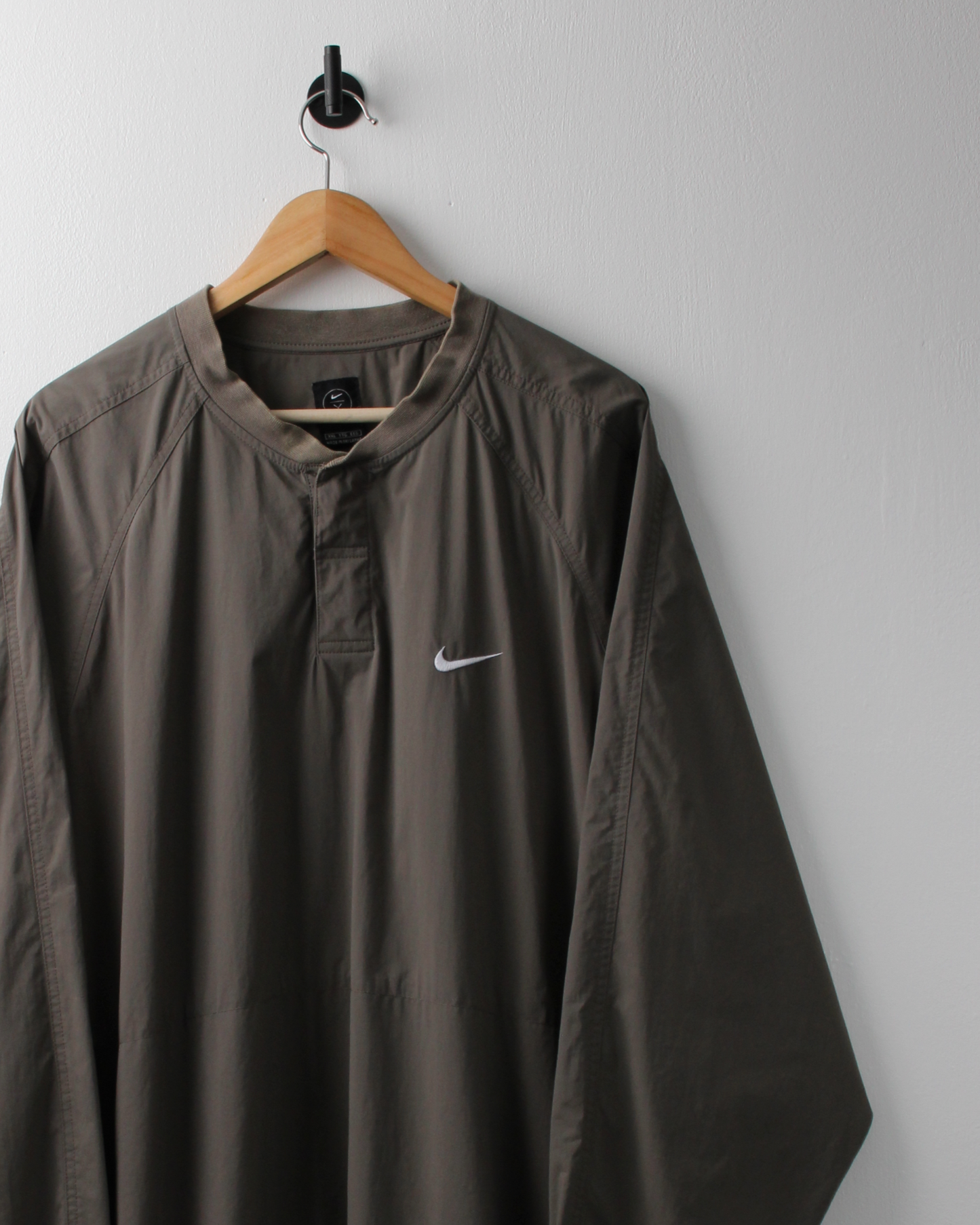 90s Nike Khaki Brown Quarter Snap Windbreaker (XXL)