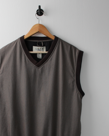90s Gear For Sports Brown Micro Pattern Golf Vest (M)