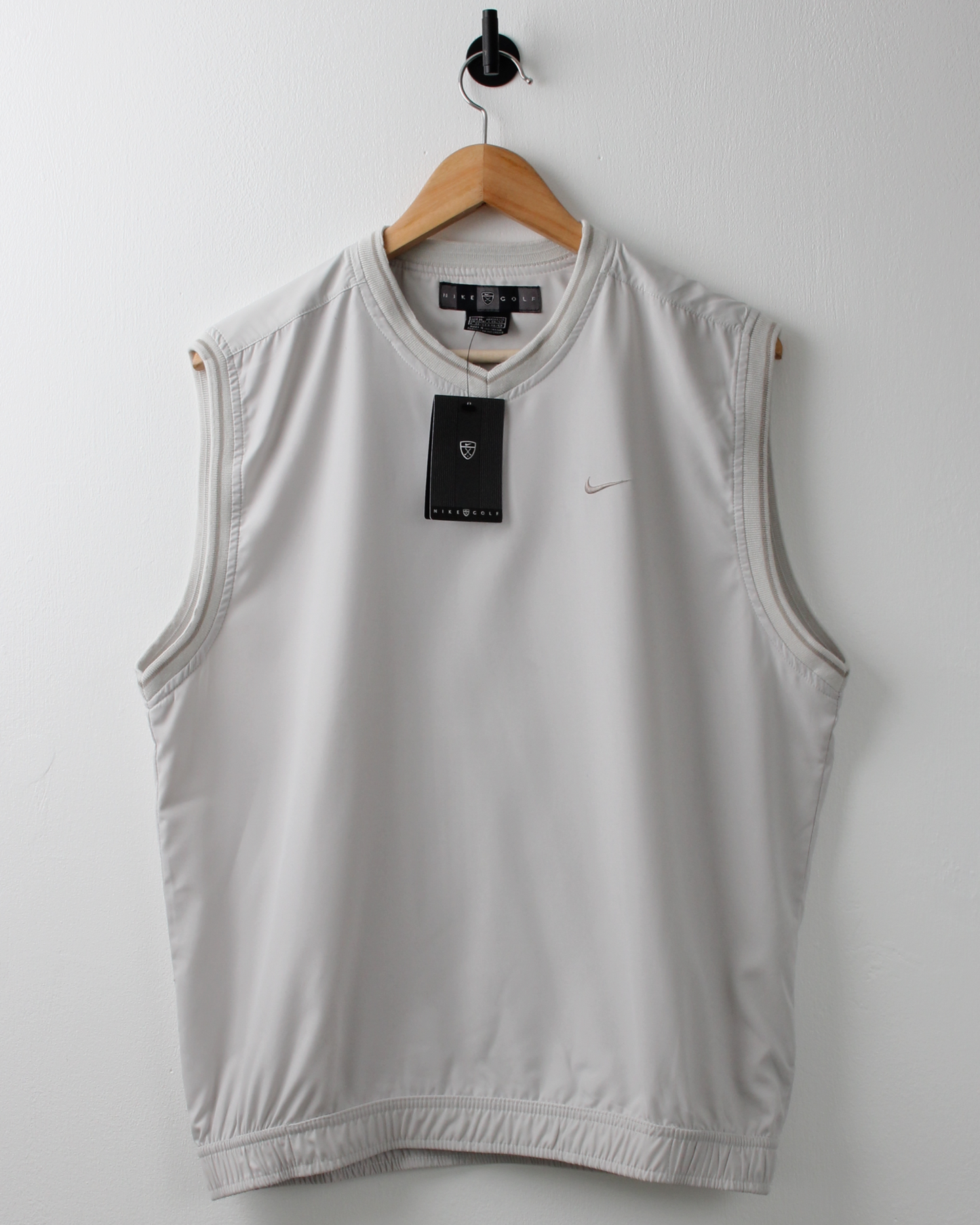 00s Nike Cream Windbreaker Golf Vest with Tags (S)