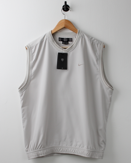 00s Nike Cream Windbreaker Golf Vest with Tags (S)