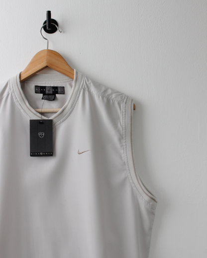 00s Nike Cream Windbreaker Golf Vest with Tags (S)