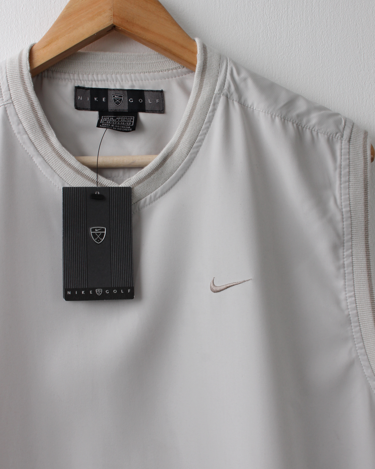 00s Nike Cream Windbreaker Golf Vest with Tags (S)