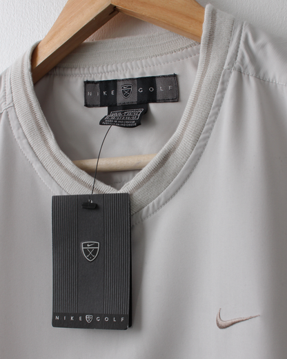 00s Nike Cream Windbreaker Golf Vest with Tags (S)
