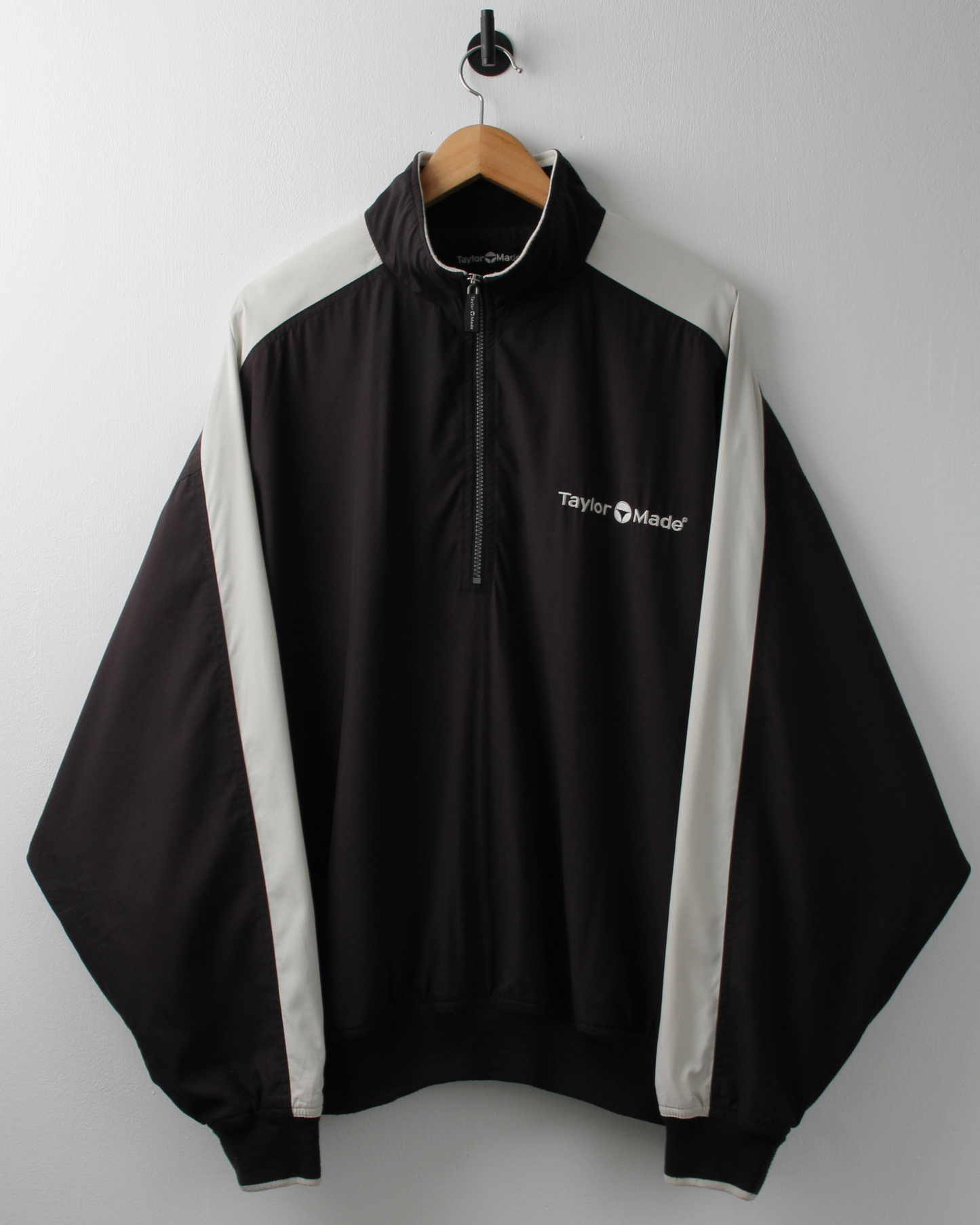 90s TaylorMade Black & White Quarter Zip Windbreaker (L)