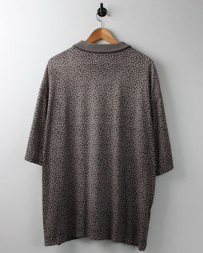 00s Nike Brown Abstract Polo (XXL)