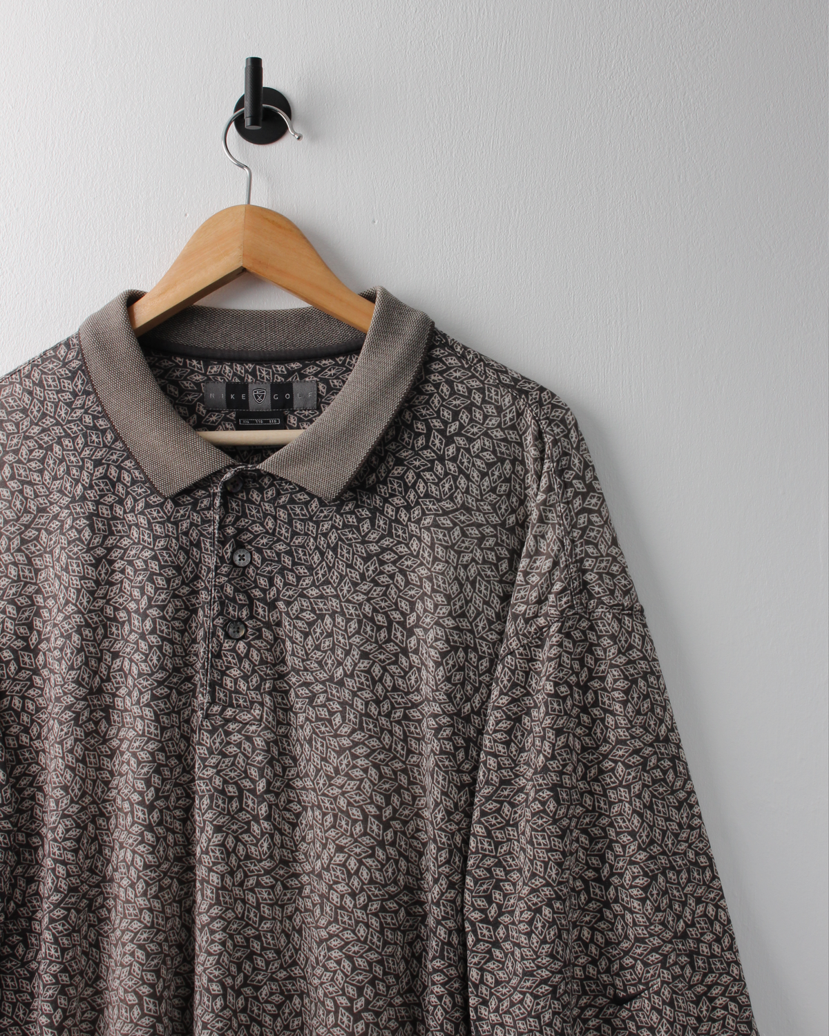 00s Nike Brown Abstract Polo (XXL)