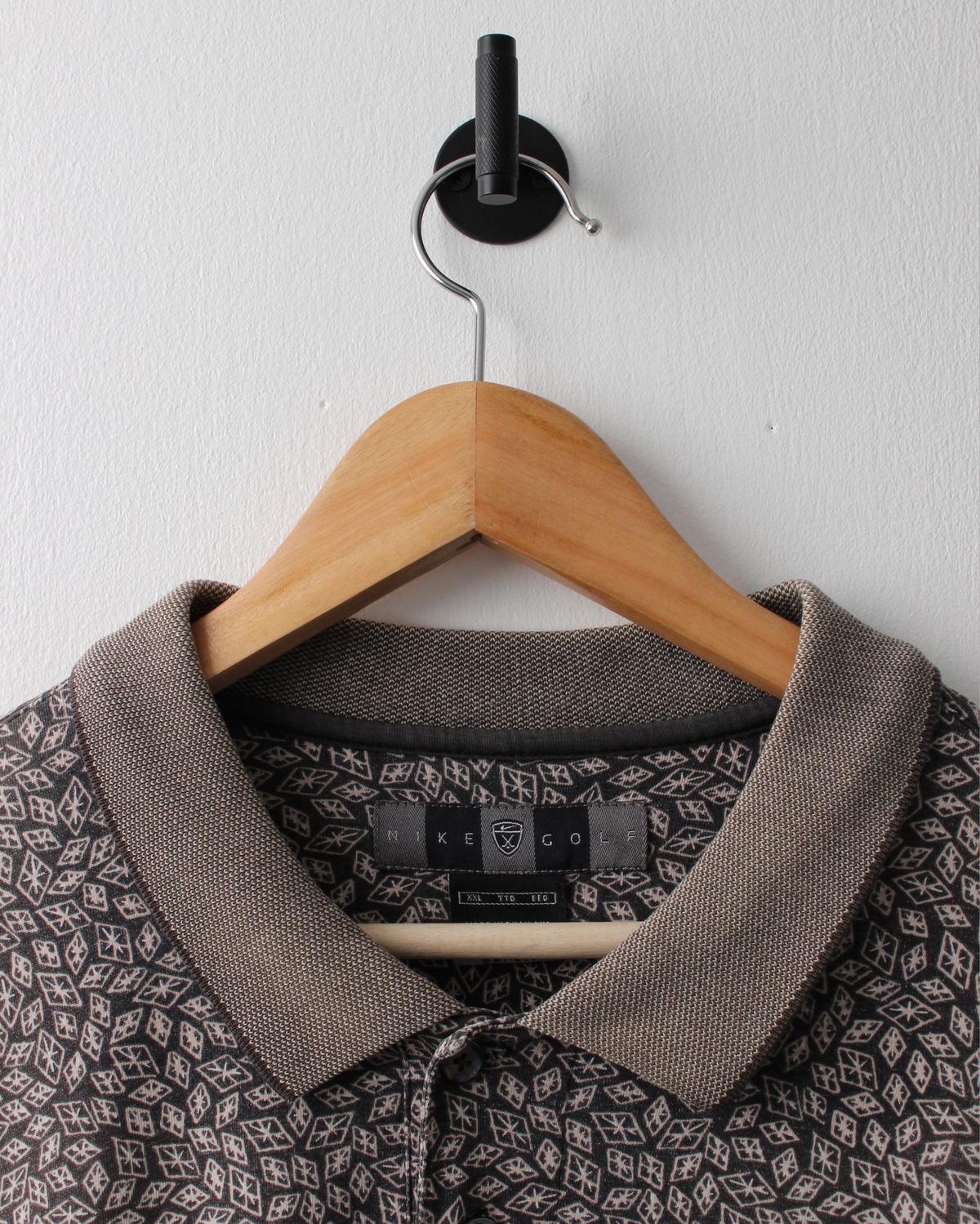 00s Nike Brown Abstract Polo (XXL)