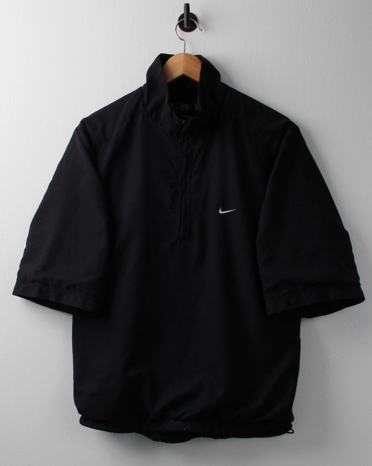 00s Nike Shield Logo Black Short Sleeved Windbreaker (M)