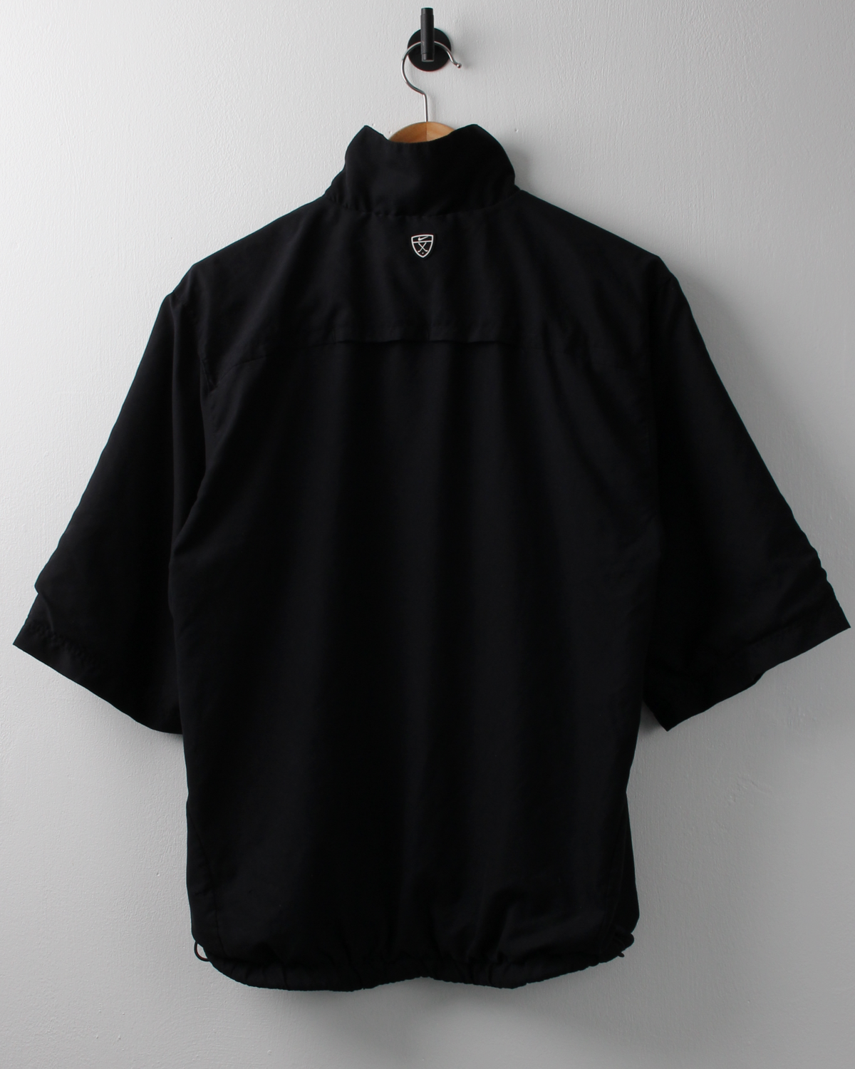00s Nike Shield Logo Black Short Sleeved Windbreaker (M)