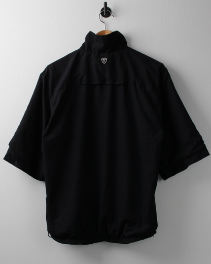 00s Nike Shield Logo Black Short Sleeved Windbreaker (M)
