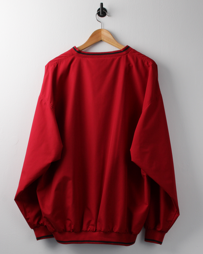 90s Pebble Beach Red V-Neck Windbreaker (L)