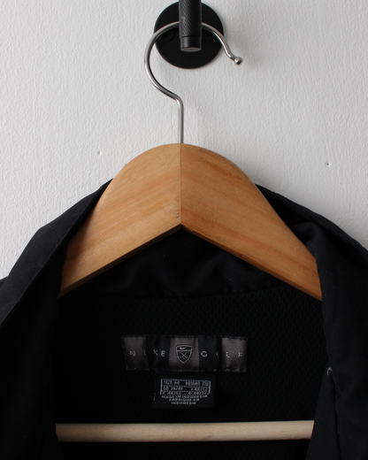 00s Nike Shield Logo Black Short Sleeved Windbreaker (M)