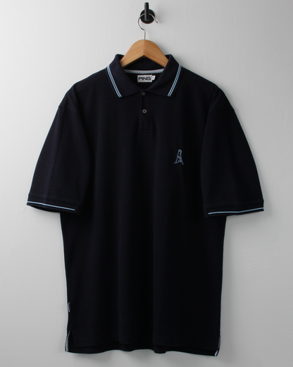 90s Ping ‘Mr Ping’ Logo Navy Polo (M)