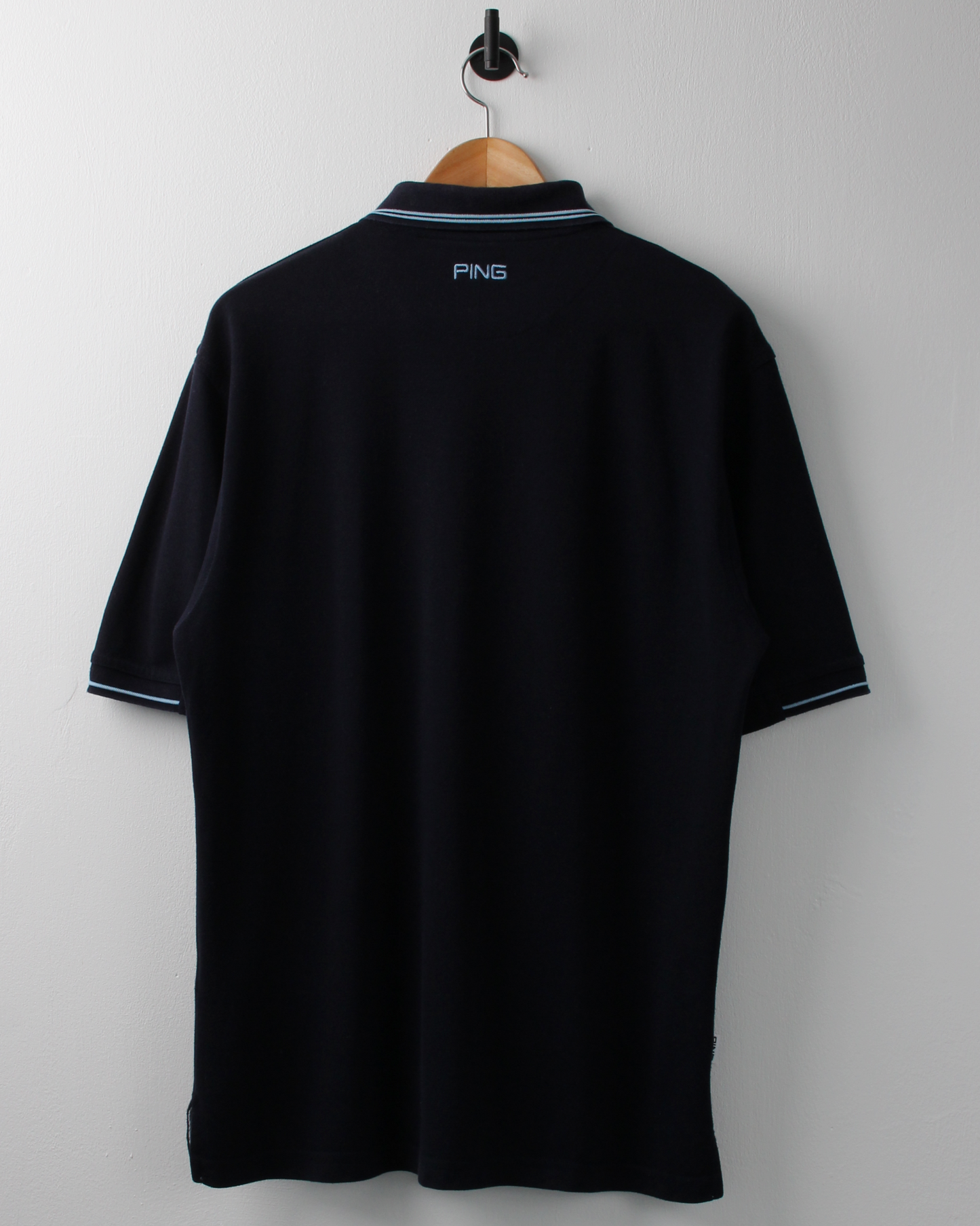 90s Ping ‘Mr Ping’ Logo Navy Polo (M)