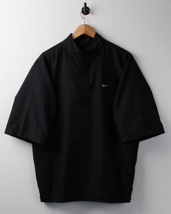 00s Nike Shield Logo Black Short Sleeve Windbreaker (M)