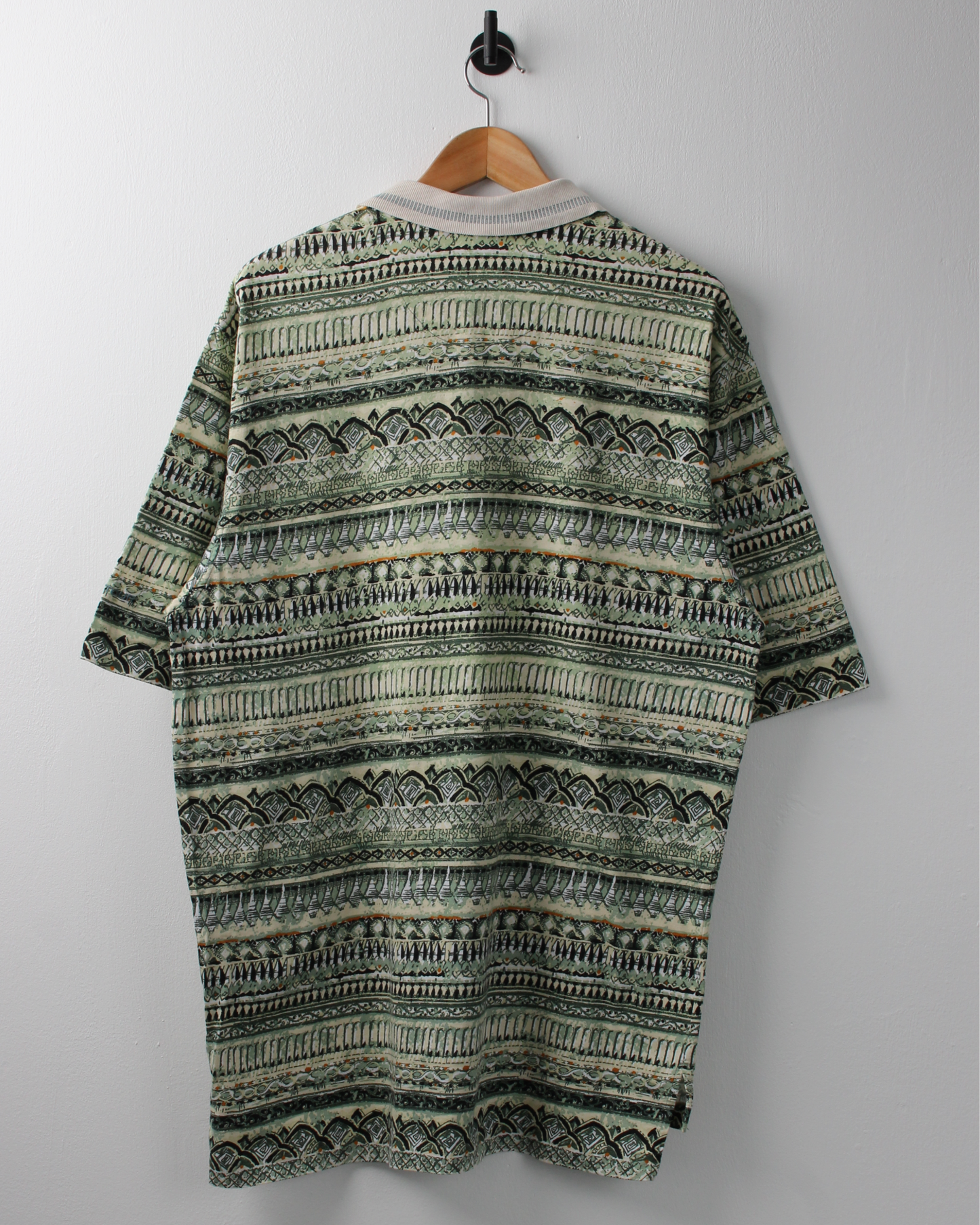 90s Nike Green & Cream Abstract Polo (L)