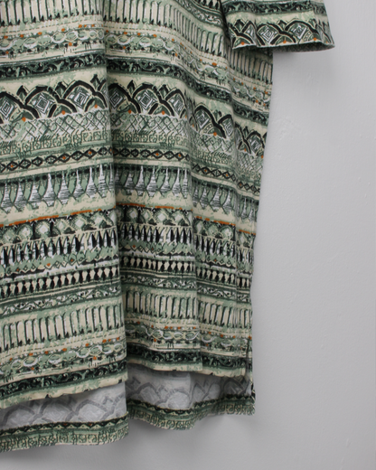 90s Nike Green & Cream Abstract Polo (L)