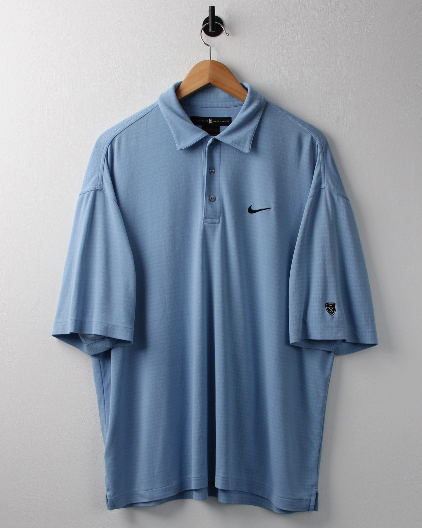 00s Nike Tiger Woods Light Blue Geometric Polo (XL)