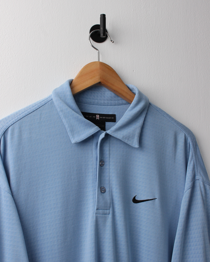 00s Nike Tiger Woods Light Blue Geometric Polo (XL)