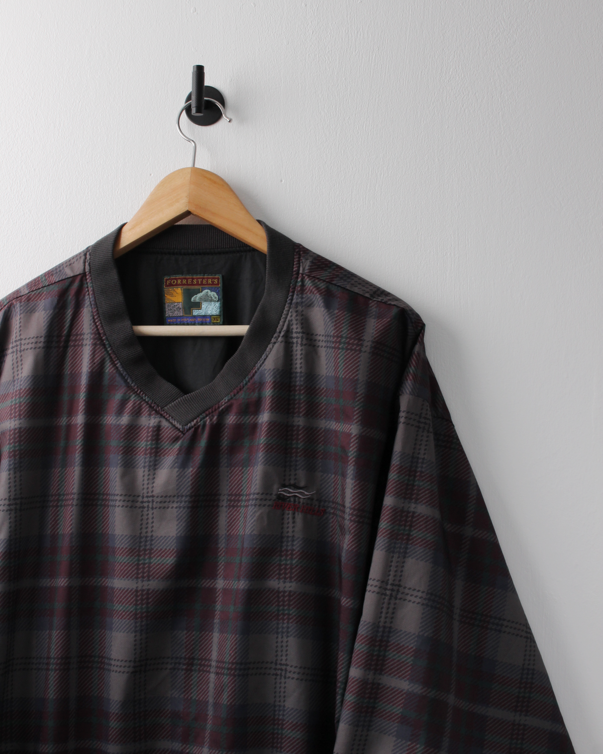 90s Forresters River Hills Dark Plaid Windbreaker (XL)