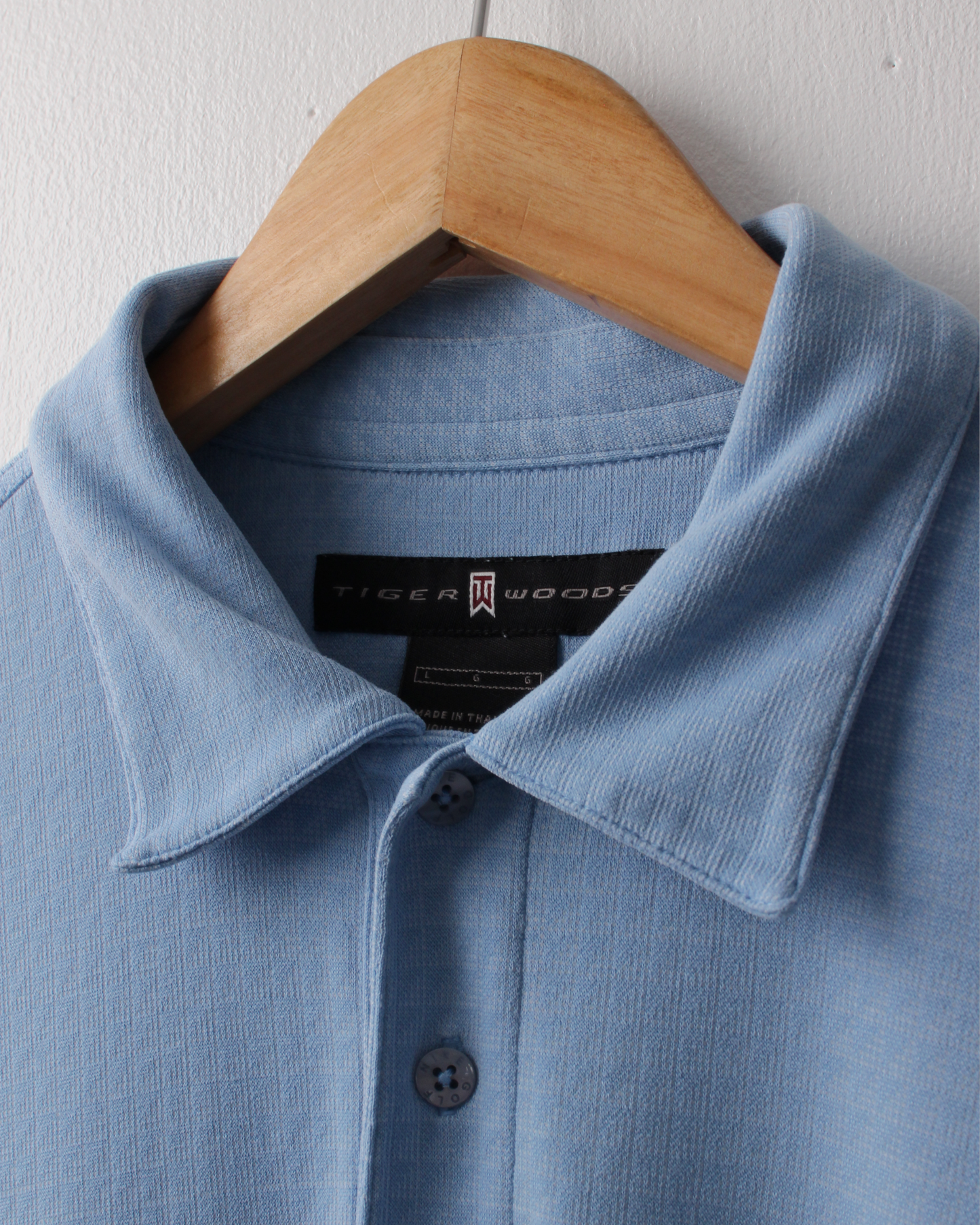 00s Nike Tiger Woods Light Blue Geometric Polo (XL)