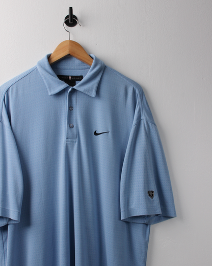 00s Nike Tiger Woods Light Blue Geometric Polo (XL)