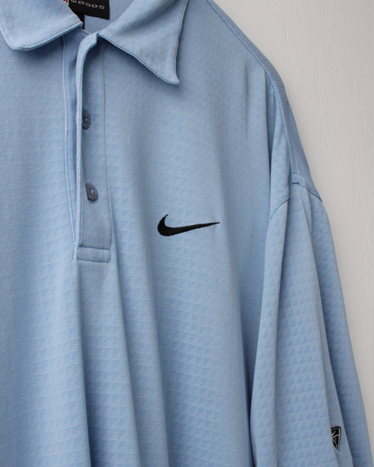 00s Nike Tiger Woods Light Blue Geometric Polo (XL)