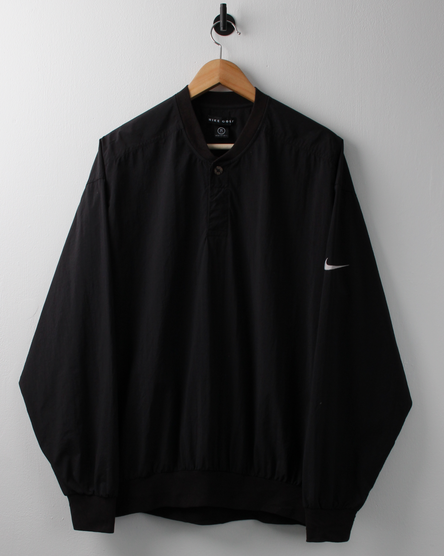 90s Nike Black Buttoned Windbreaker (M)