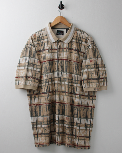 90s Greg Norman Chequered Abstract Polo (L)