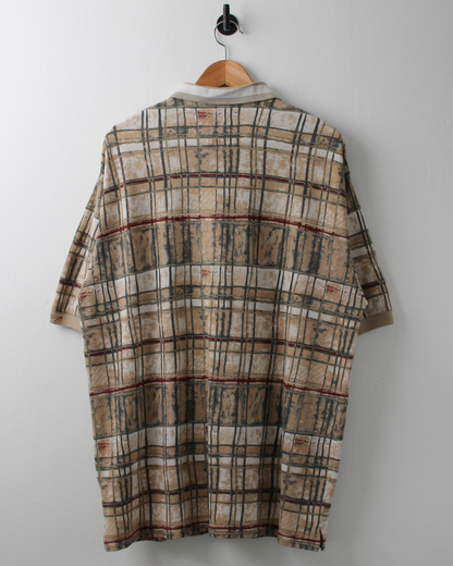 90s Greg Norman Chequered Abstract Polo (L)