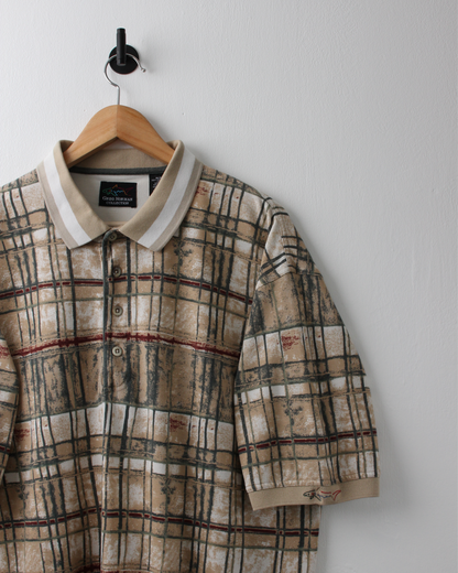 90s Greg Norman Chequered Abstract Polo (L)