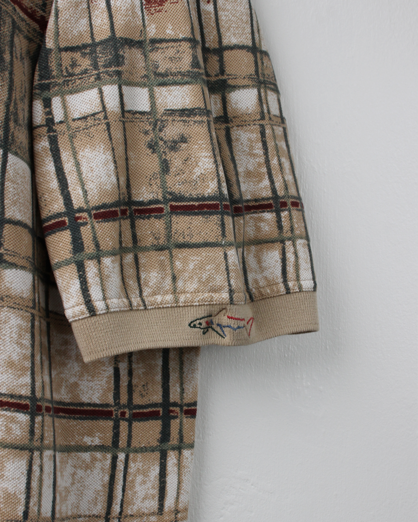 90s Greg Norman Chequered Abstract Polo (L)