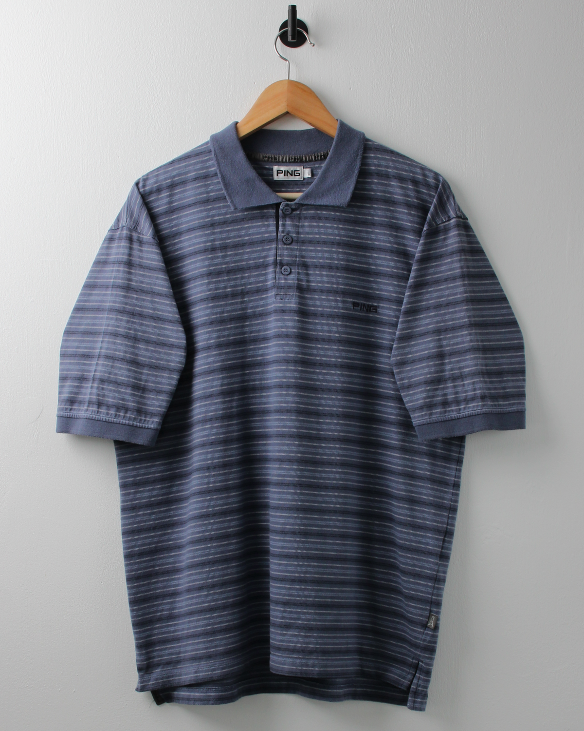 00s Ping Blue Striped Polo (M)